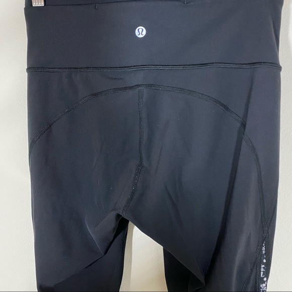 Lululemon Mix & Mesh Crop Leggings 21" Chirasu Black Size 6 Small - Picture 9 of 12